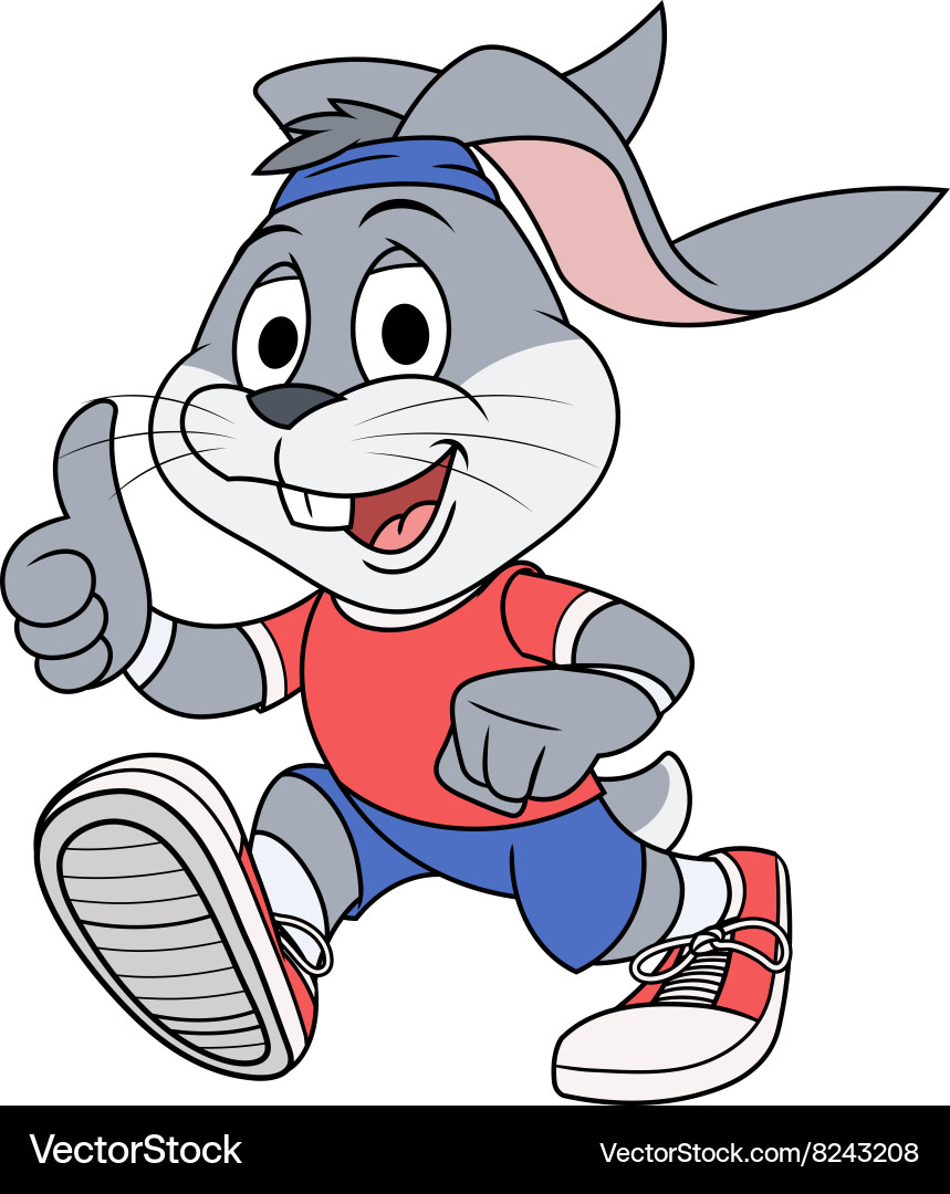 Smiling Rabbit Runner vector image