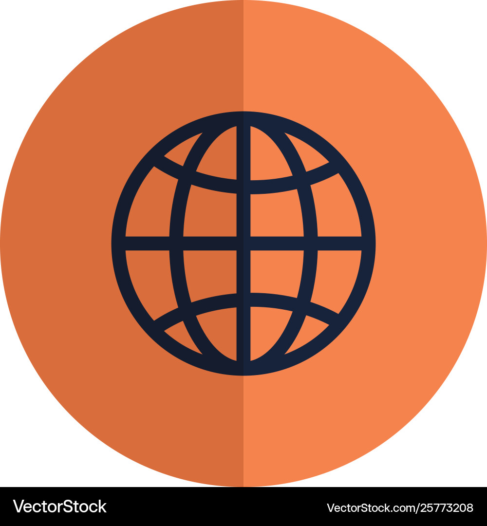 Sphere planet browser isolated icon Vector Image