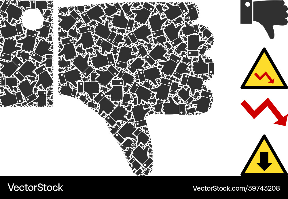 Thumb down icon recursive composition Thumb down icon recursive composition Vector Image