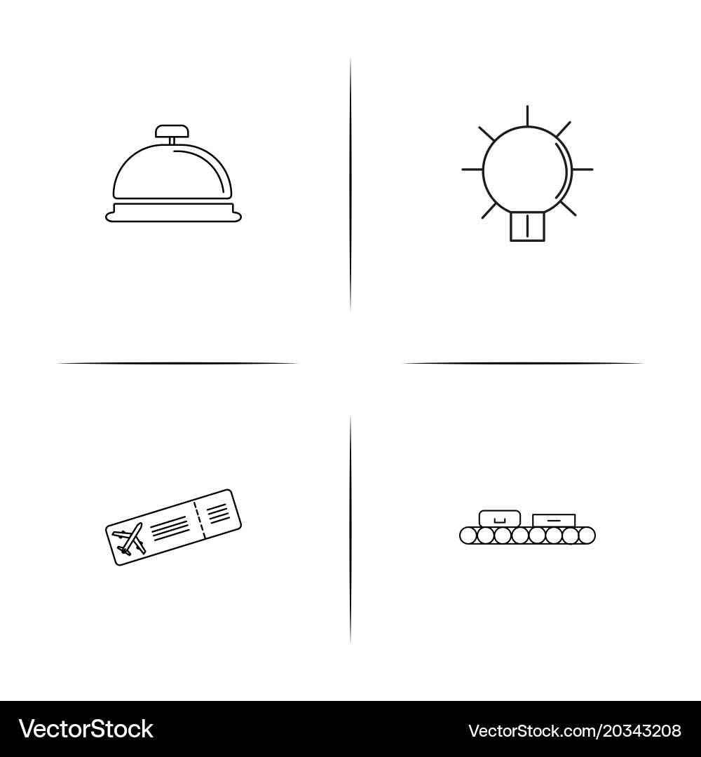 Travel simple linear icon setsimple outline icons Vector Image