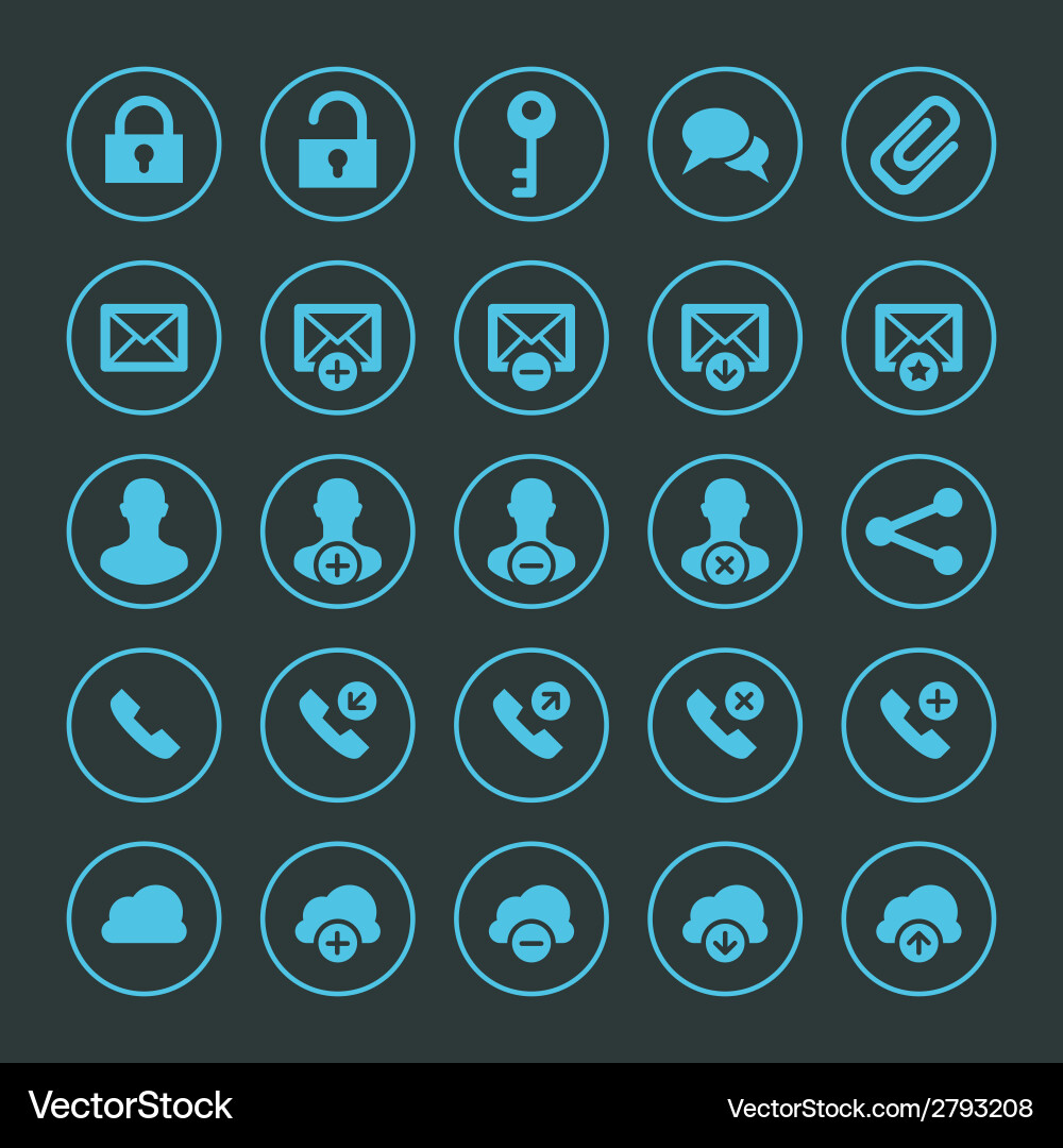 Web site icons set design elements vector image