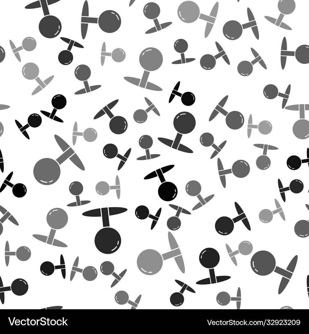 Black push pin icon isolated seamless pattern Black push pin icon isolated seamless pattern vector image