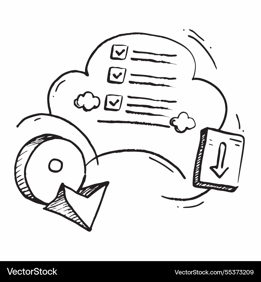 Cloud and arrow with data transfer wording Cloud and arrow with data transfer wording vector image