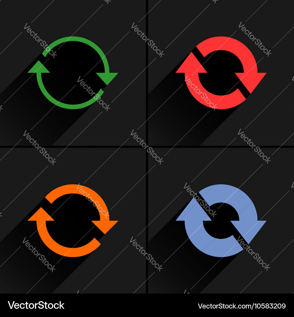 Color arrow reload rotation reset repeat icon Vector Image