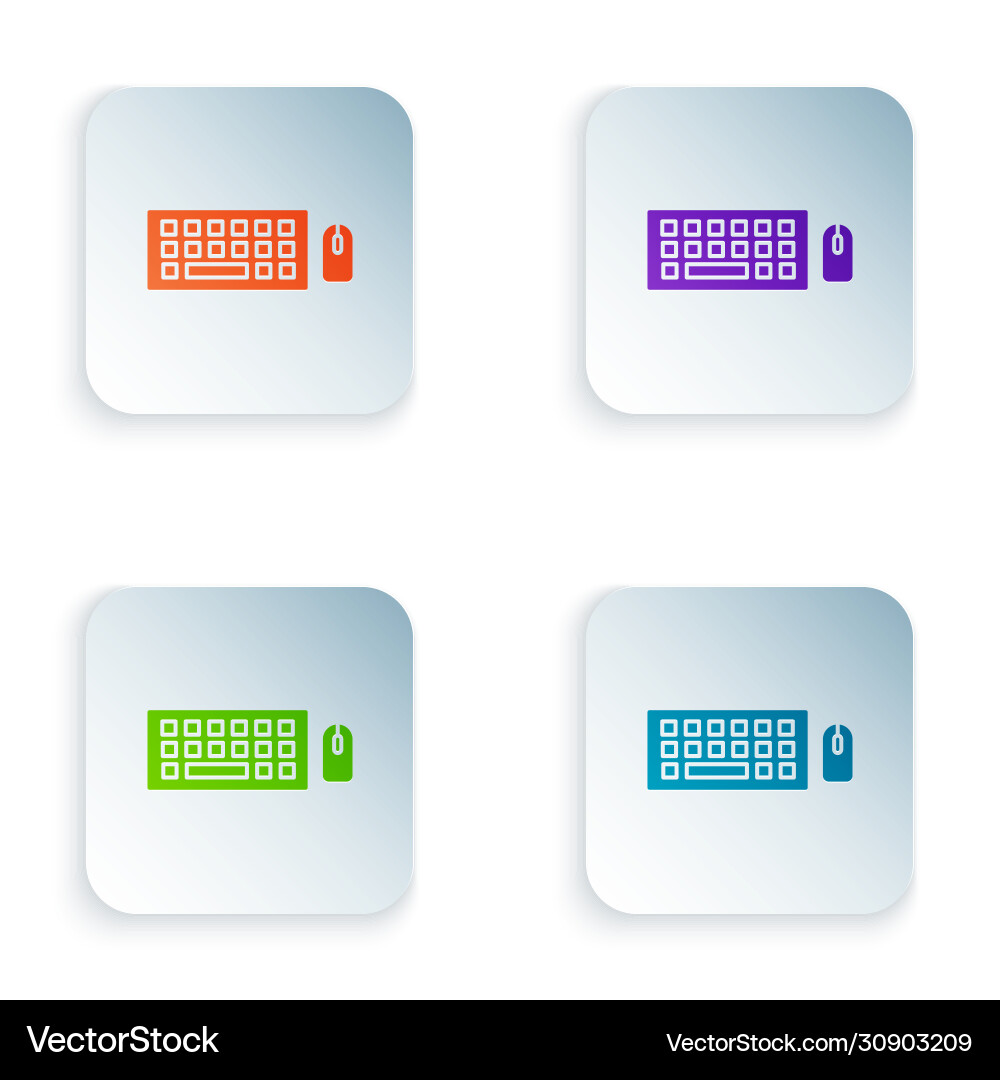 Color computer keyboard and mouse icon isolated Color computer keyboard and mouse icon isolated vector image
