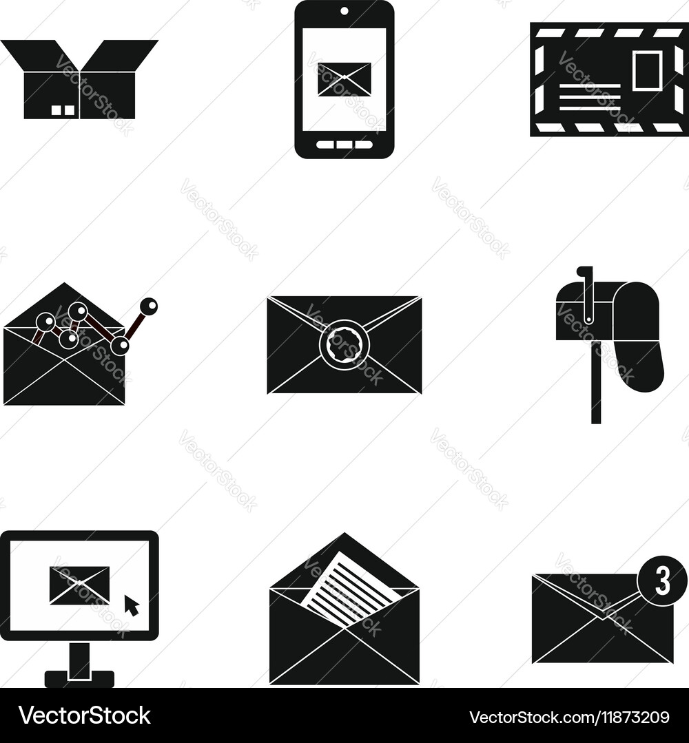 Communication icons set simple style Vector Image