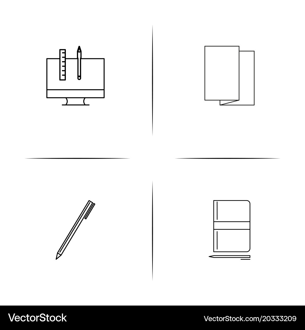 Creative process and design simple linear icon vector image
