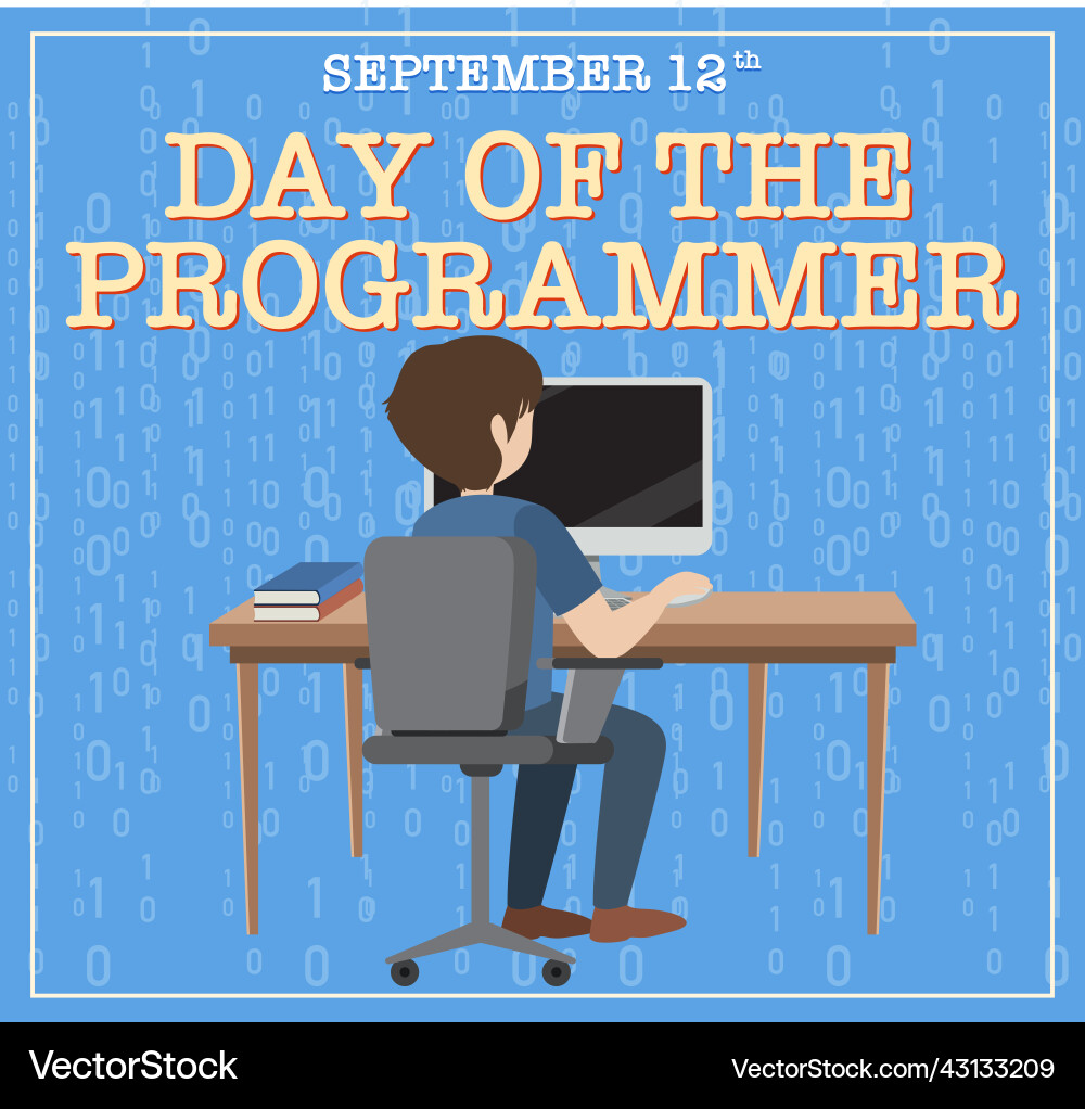 Day of the programmer poster vector image