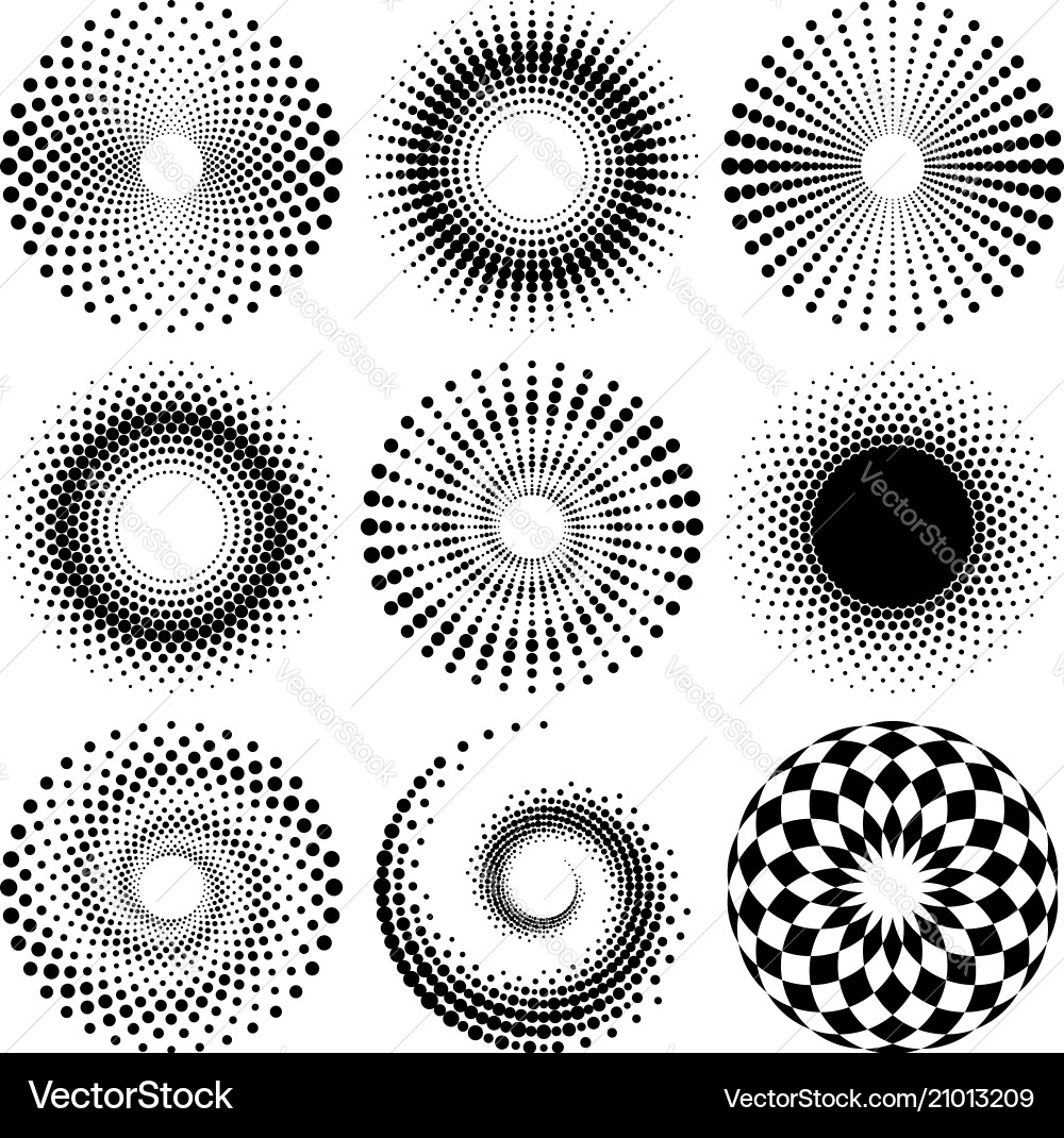 Dotted Circles - Retro Pattern vector image