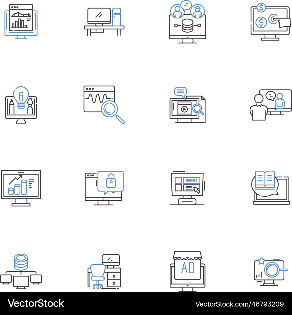 Embedded systems line icons collection Embedded systems line icons collection vector image