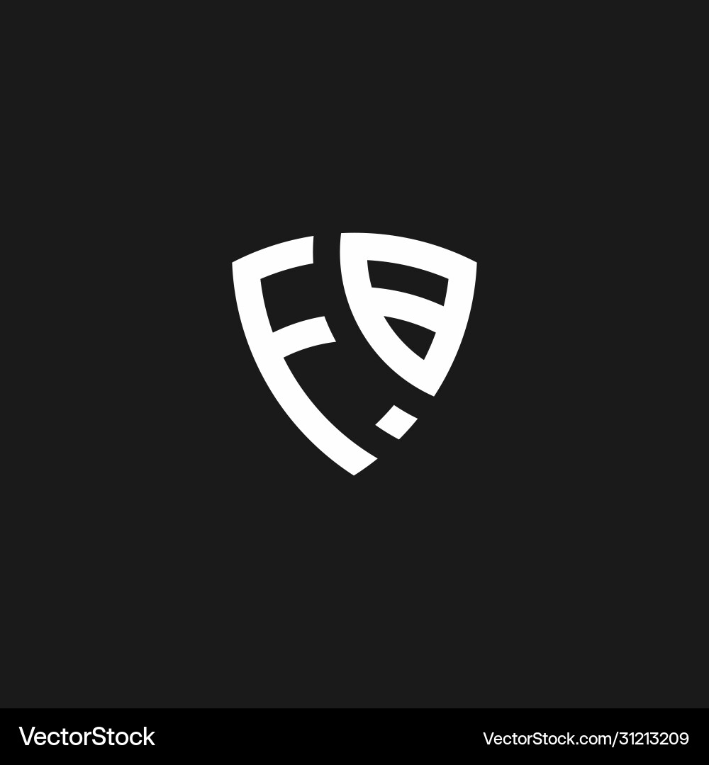 Fb monogram logo with shield shape Fb monogram logo with shield shape vector image