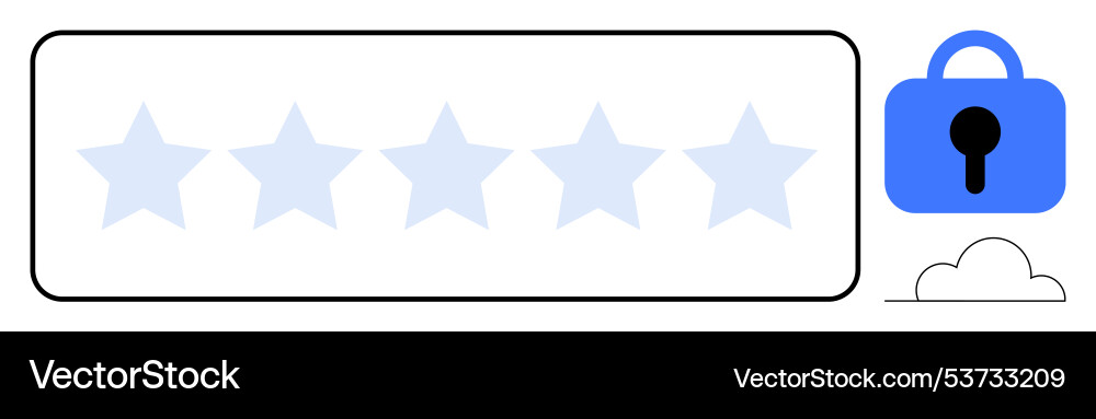Five-star rating system with secure and protected vector image