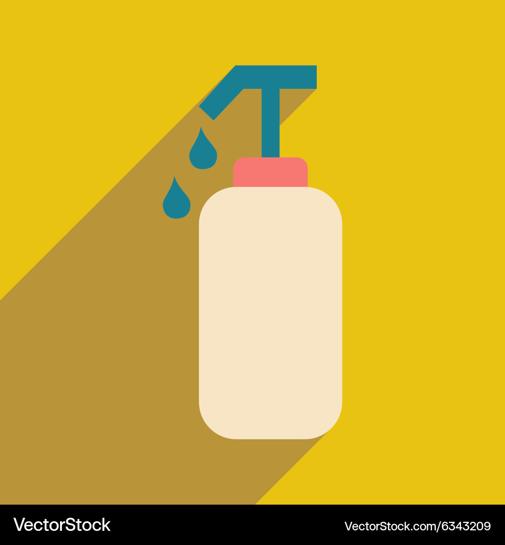 Flat with shadow icon and mobile application cream vector image