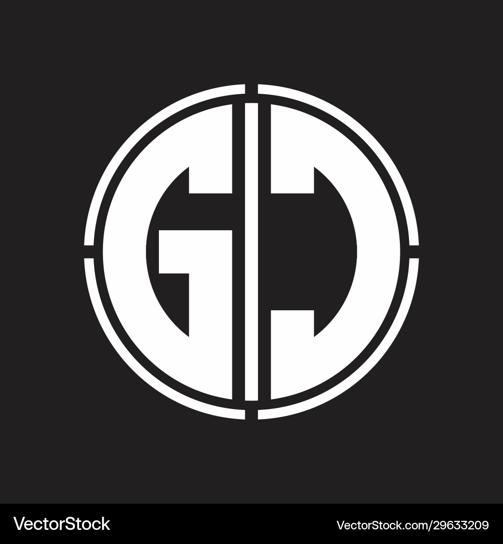 Gc logo initial with circle line cut design Gc logo initial with circle line cut design Vector Image