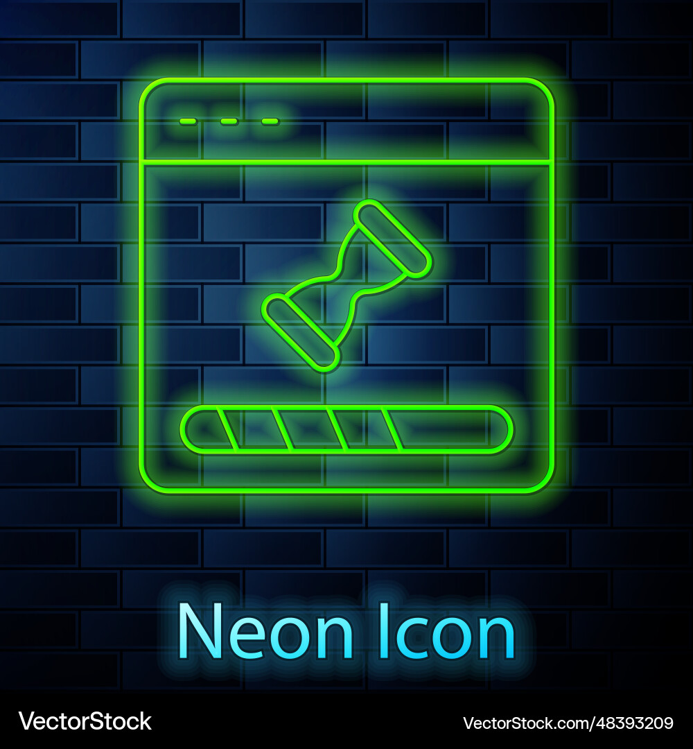 Glowing neon line loading a data window Glowing neon line loading a data window Vector Image