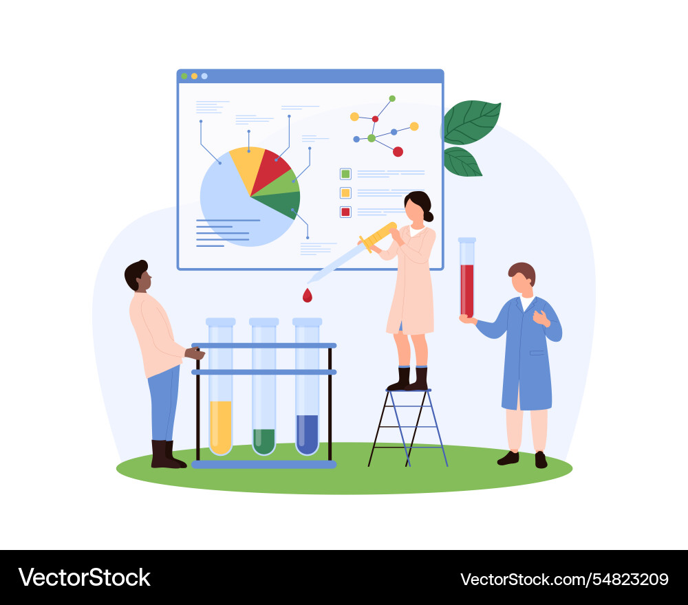 Laboratory analysis and data visualization concept Laboratory analysis and data visualization concept Vector Image