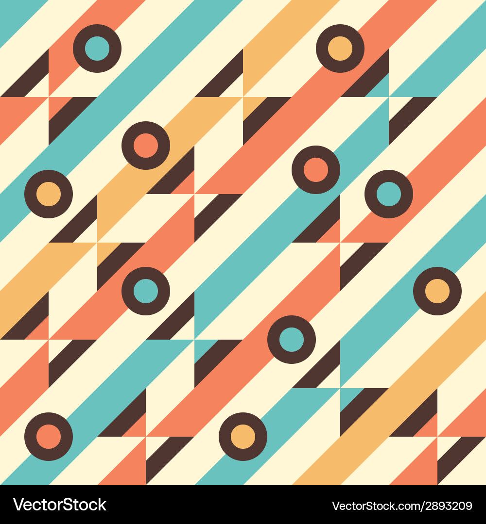 Multicolored Stripes & Circles Pattern vector image