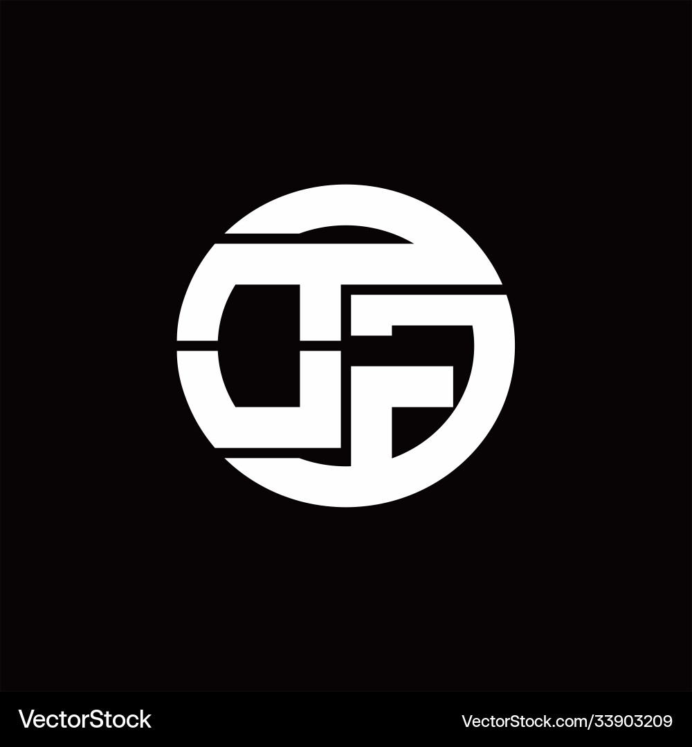 Og logo monogram with rounded line swipe design Og logo monogram with rounded line swipe design Vector Image