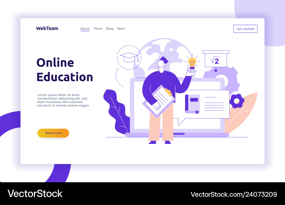 Online education web page banner Online education web page banner vector image
