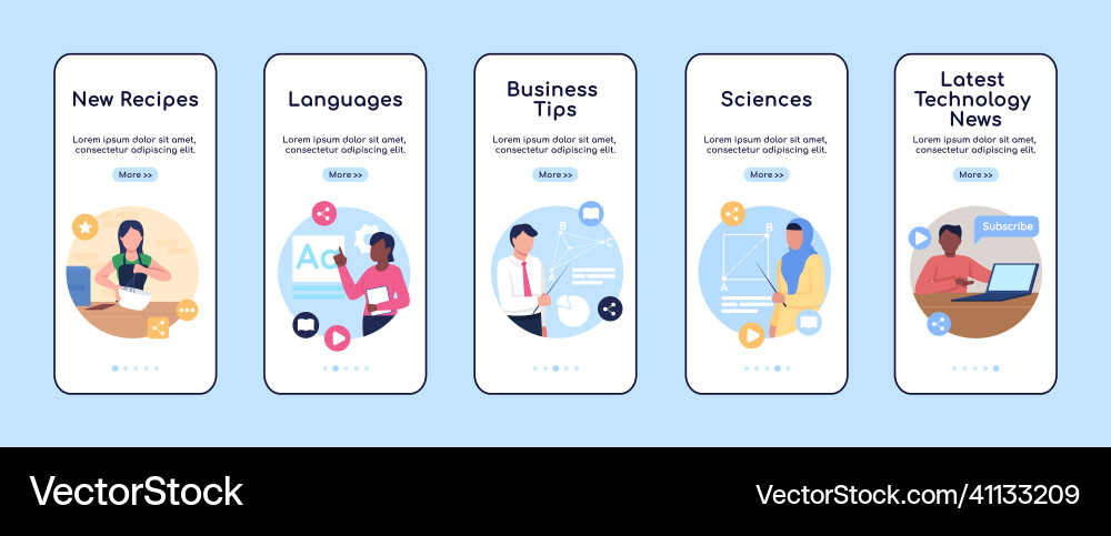Online-Tutorials auf dem mobilen App-Bildschirm Online-Tutorials auf dem mobilen App-Bildschirm vektorbild