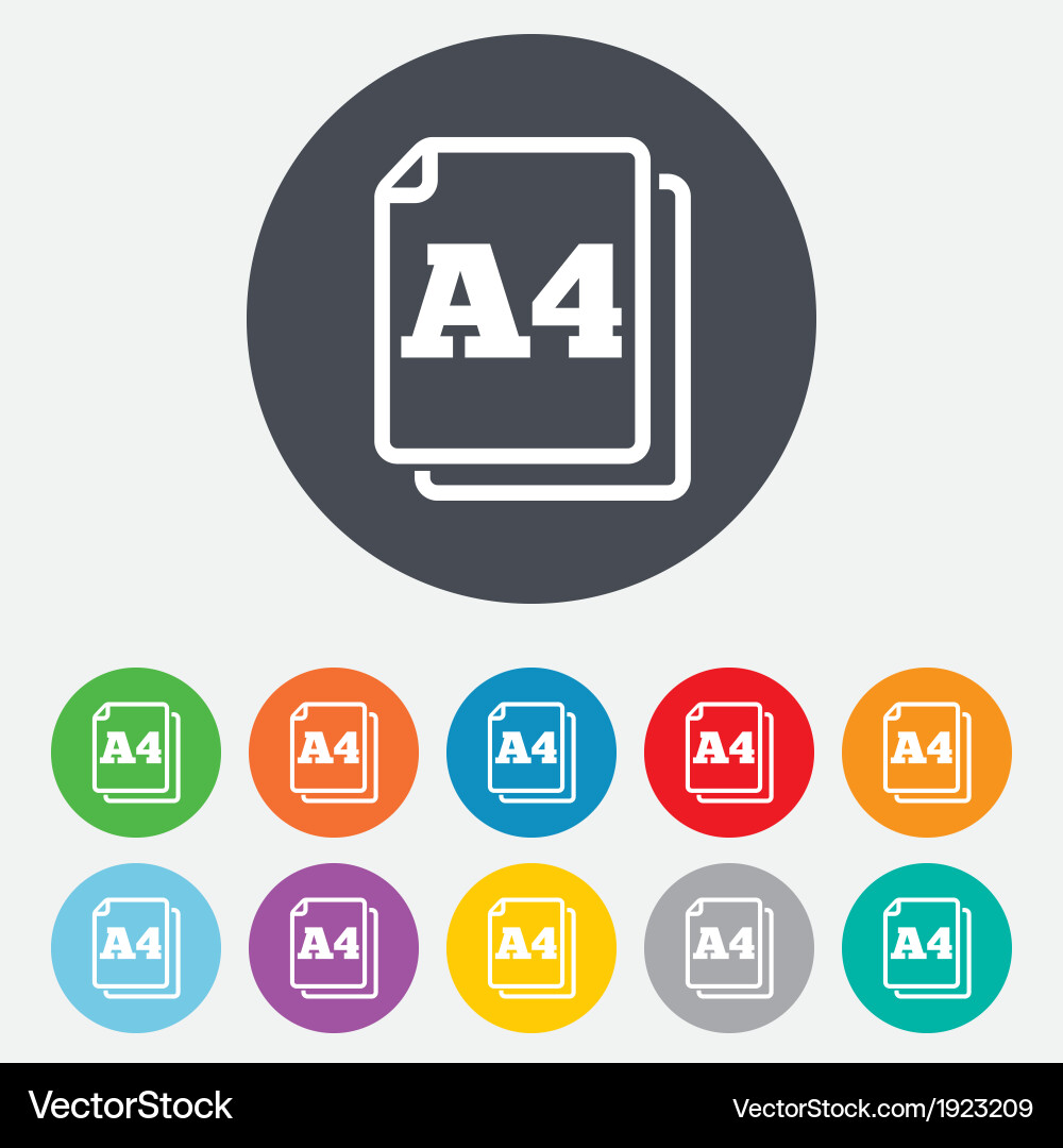 Paper size a4 standard icon document symbol Vector Image