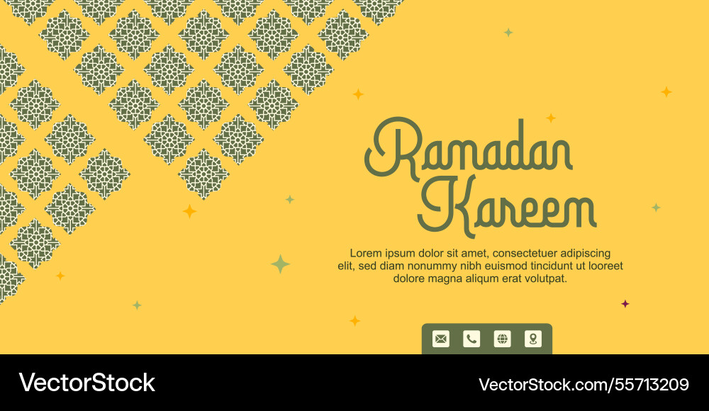 Ramadan banner template with line patterns Vector Image