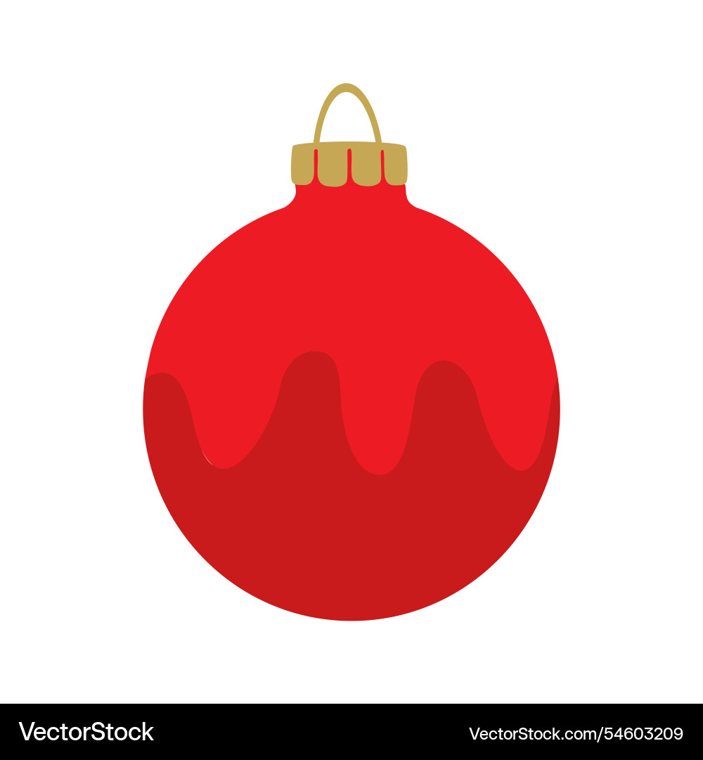 Red christmas ball isolated on white background Vector Image