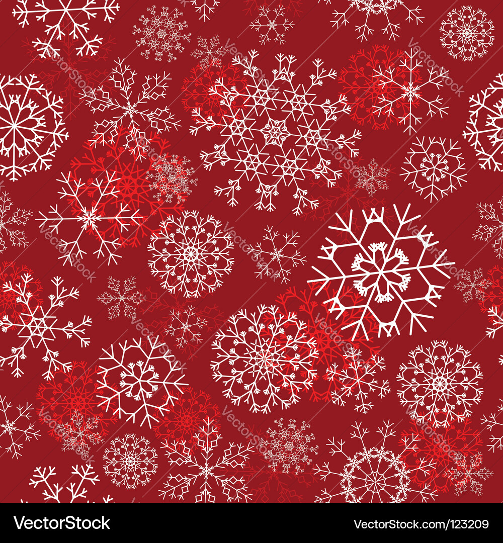Red Snowflake Background vector image