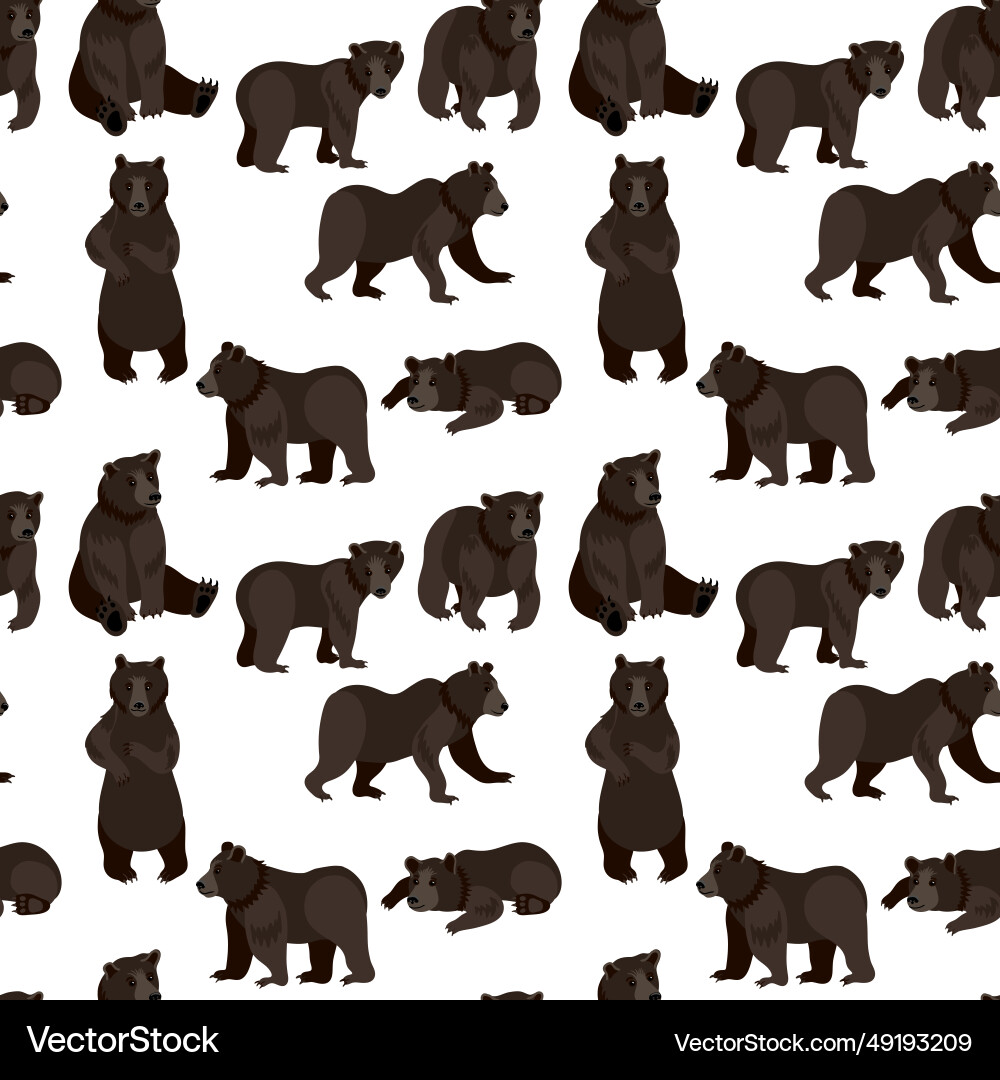 Seamless pattern with bears Seamless pattern with bears vector image