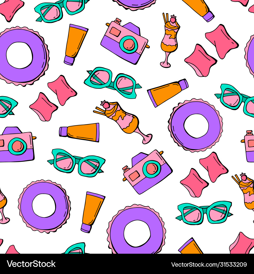 Seamless pattern with summer elements Vector Image