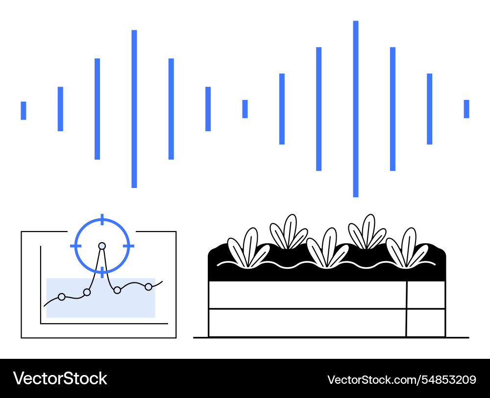Smart agriculture integration with data analysis Smart agriculture integration with data analysis vector image