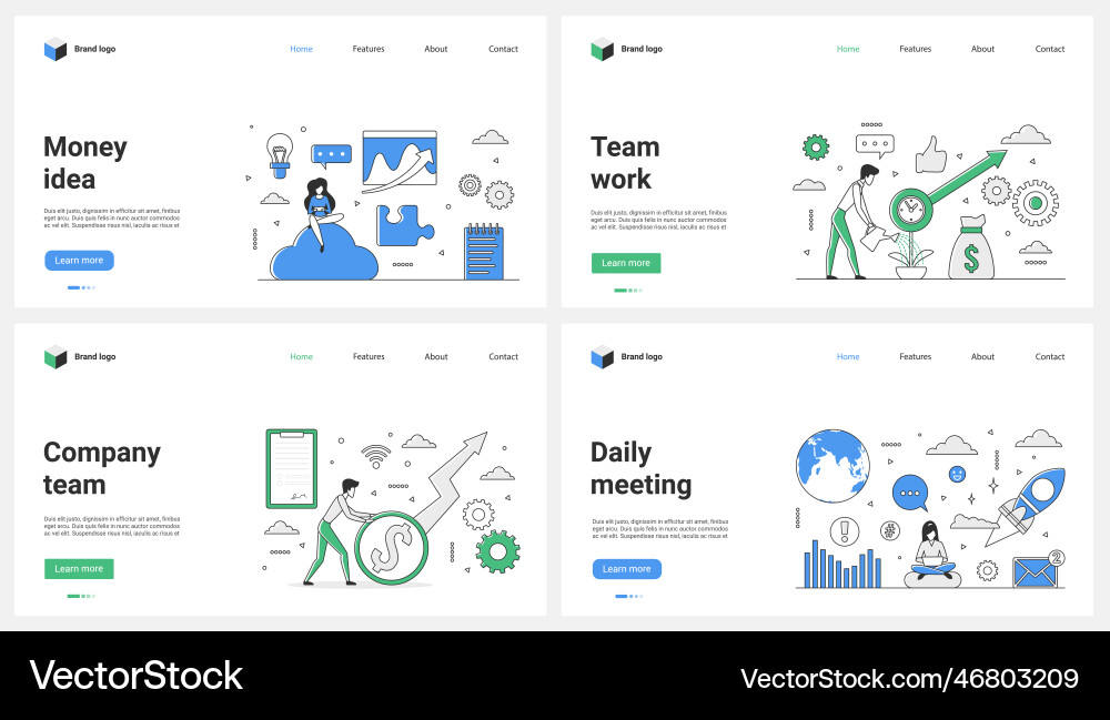 Teamwork von Unternehmen für Geld Ideen Kreation Set Teamwork von Unternehmen für Geld Ideen Kreation Set vektorbild