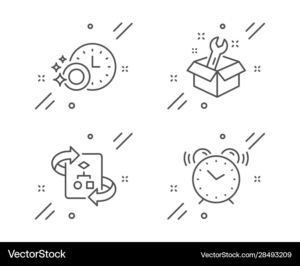 Technischer Algorithmus Geschirrspüler Timer und Spanner Technischer Algorithmus Geschirrspüler Timer und Spanner vektorbild