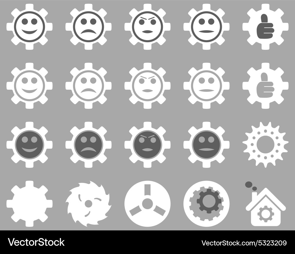 Tools and smile gears icons Vector Image