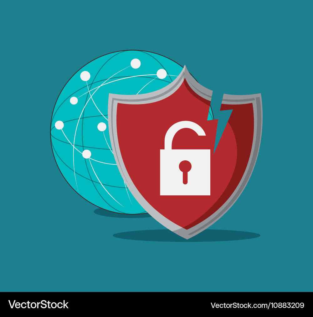 Virtual security system icons image Vector Image