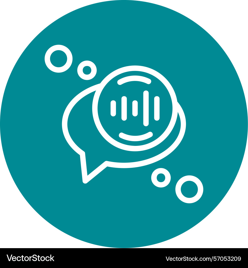 Voice recognition line circle style icon design vector image