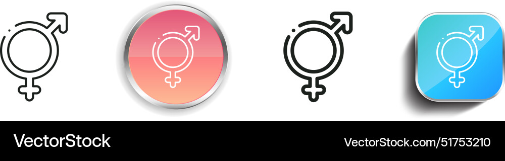 Bigender icon thin linear regular and button vector image