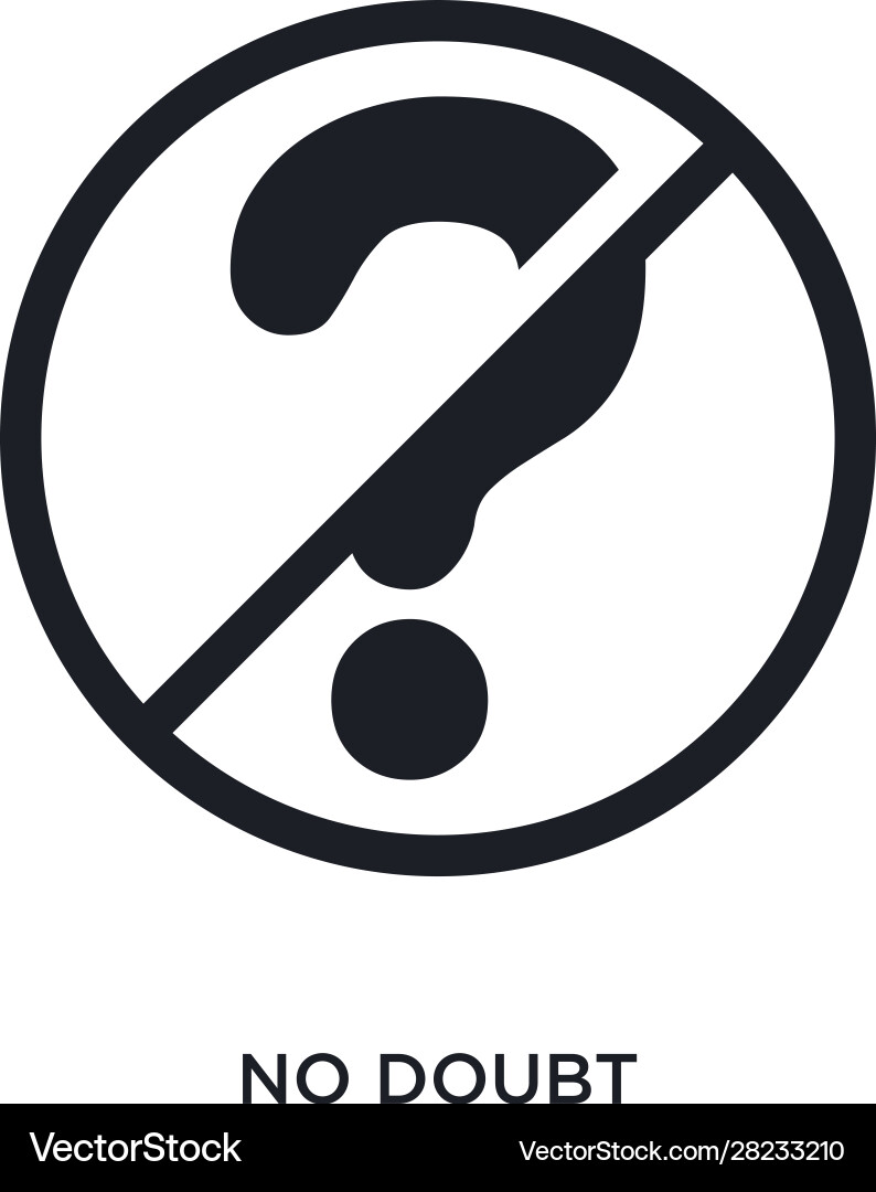 Black no doubt isolated icon simple element from vector image