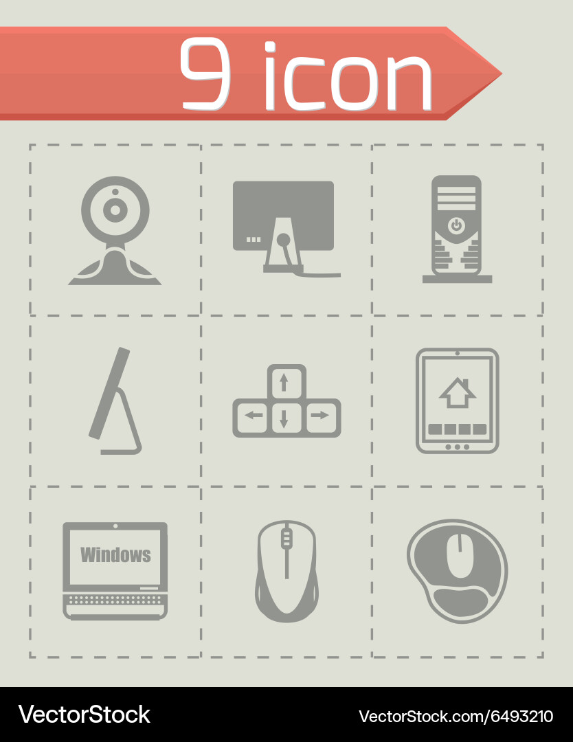 Computer icon set vector image