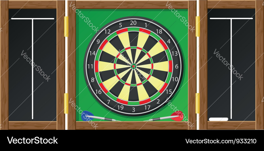 Dartboard with Dart Tips Vector Image