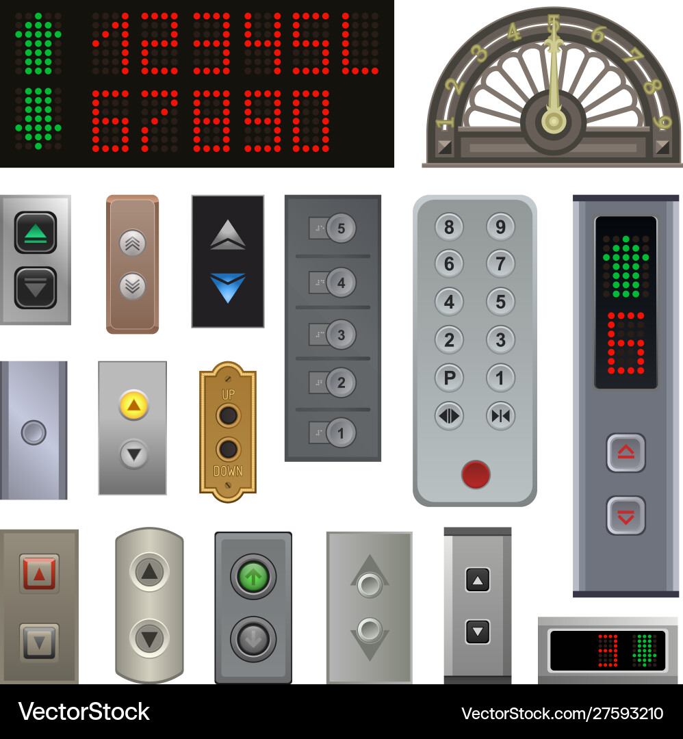 Elevator Control Panel Buttons vector image