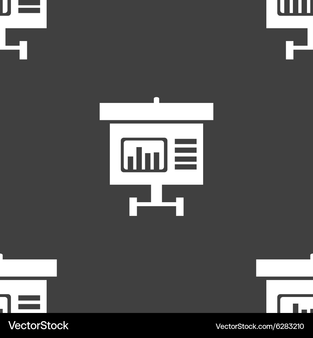 Graph icon sign seamless pattern on a gray vector image