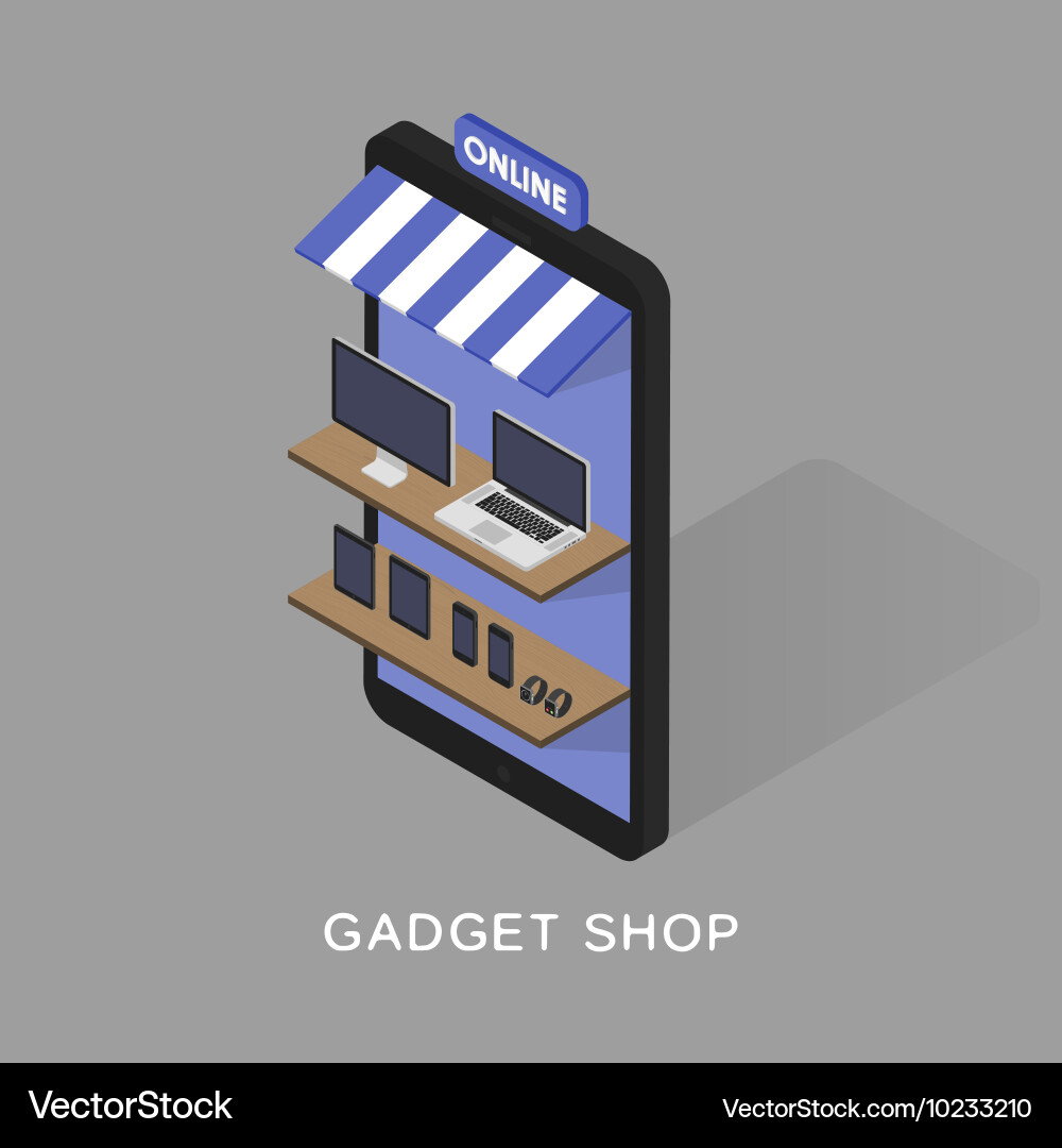 Isometric concept store online shop von gadgets Vektorbild