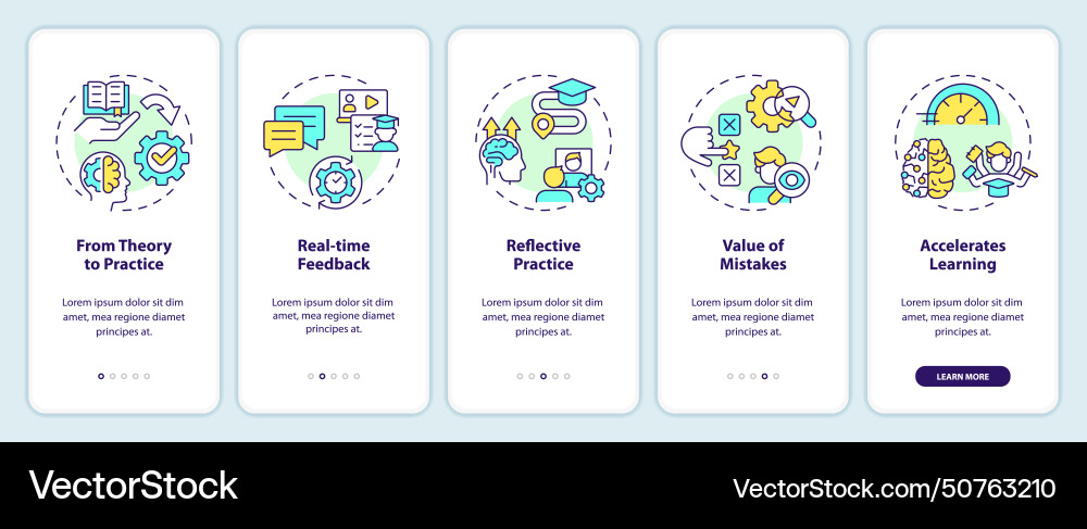 Learning advantages onboarding mobile app screen Learning advantages onboarding mobile app screen Vector Image