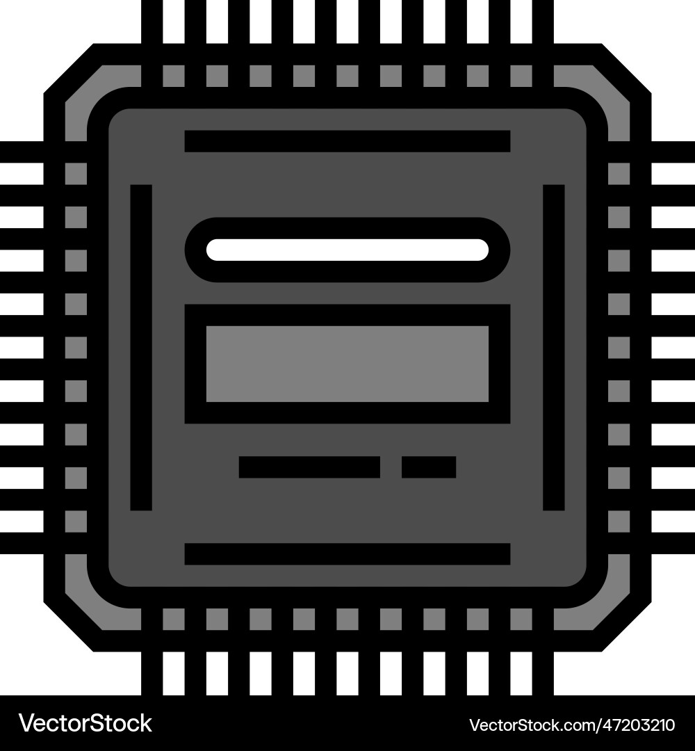Microcontroller electronic component color icon Microcontroller electronic component color icon vector image