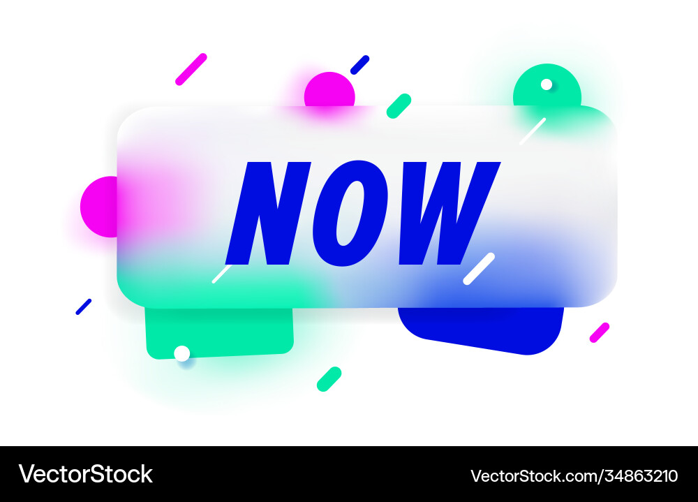 Now in design banner template for web Now in design banner template for web vector image
