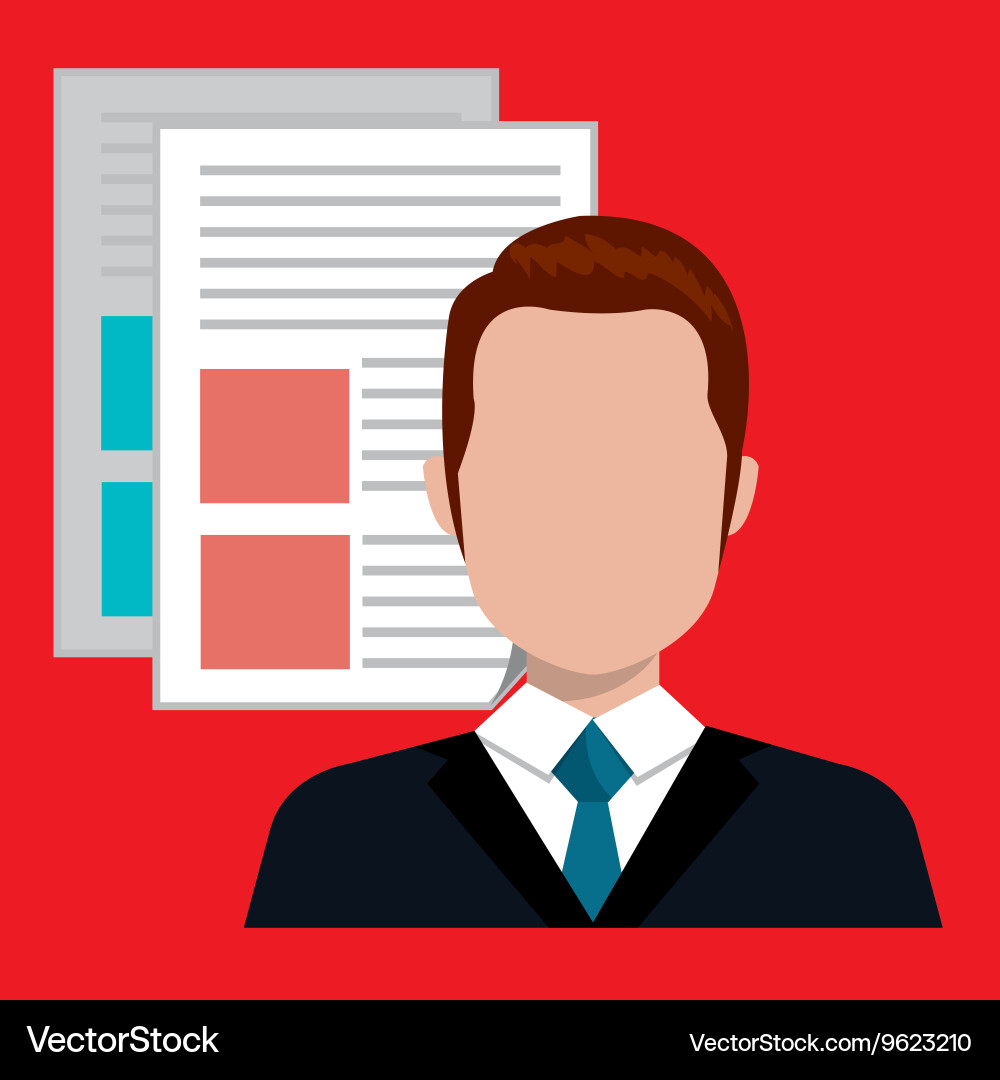 Person with text files isolated icon design Vector Image