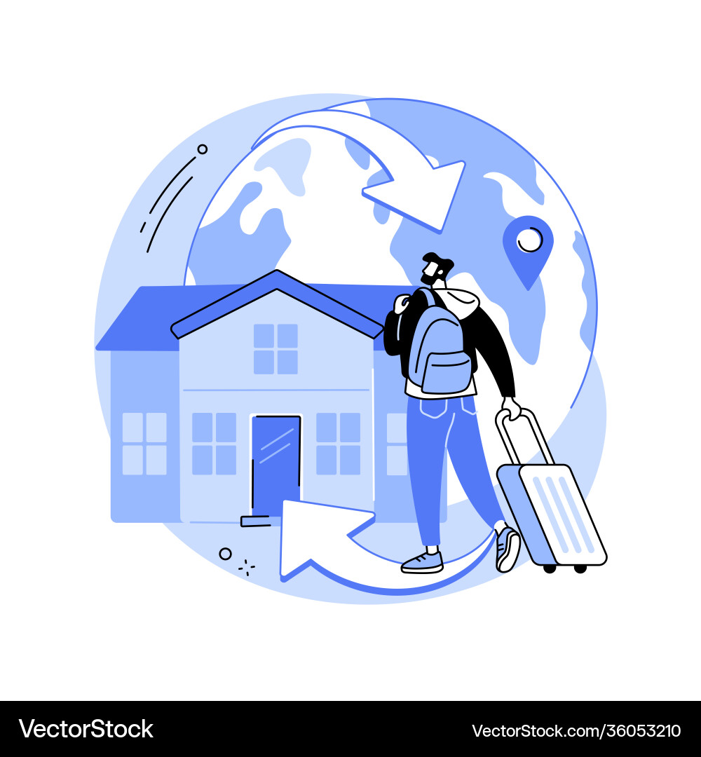 Return migration abstract concept Return migration abstract concept vector image