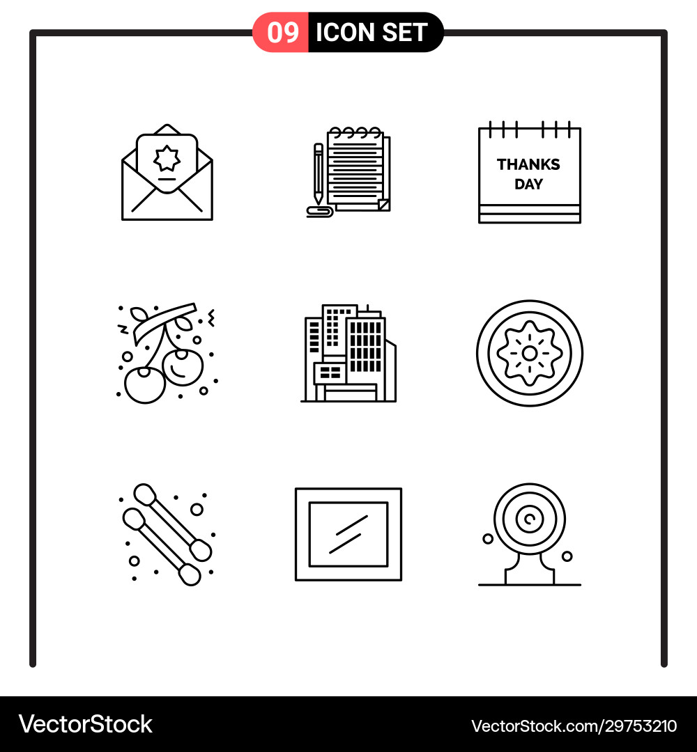 Set 9 line style icons for web and mobile Set 9 line style icons for web and mobile vector image