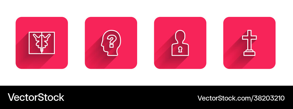 Set line rorschach test head with question mark Set line rorschach test head with question mark vector image
